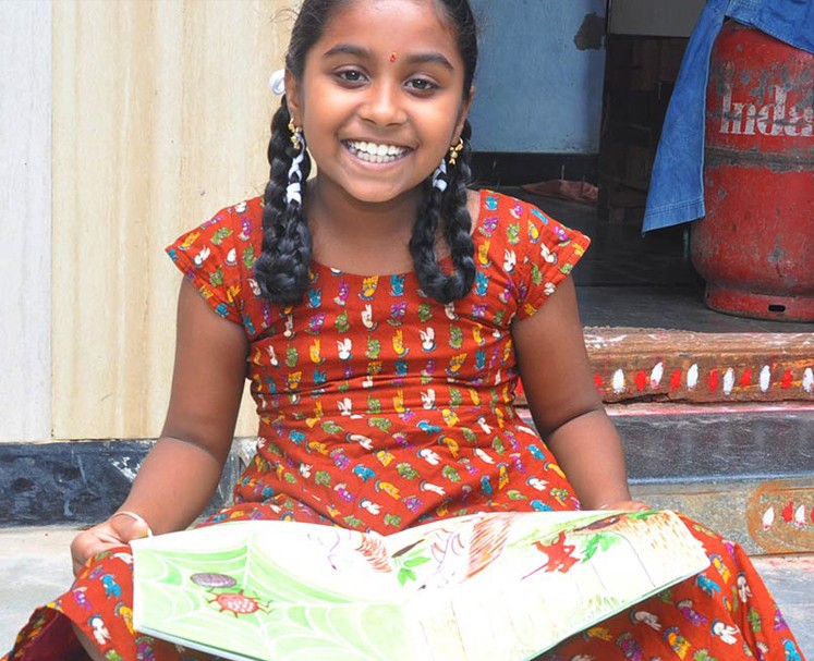 Girl reading stories