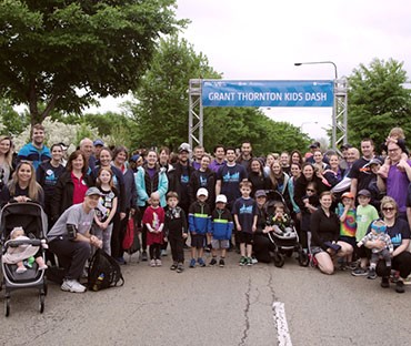 My family at the right, ready for the race